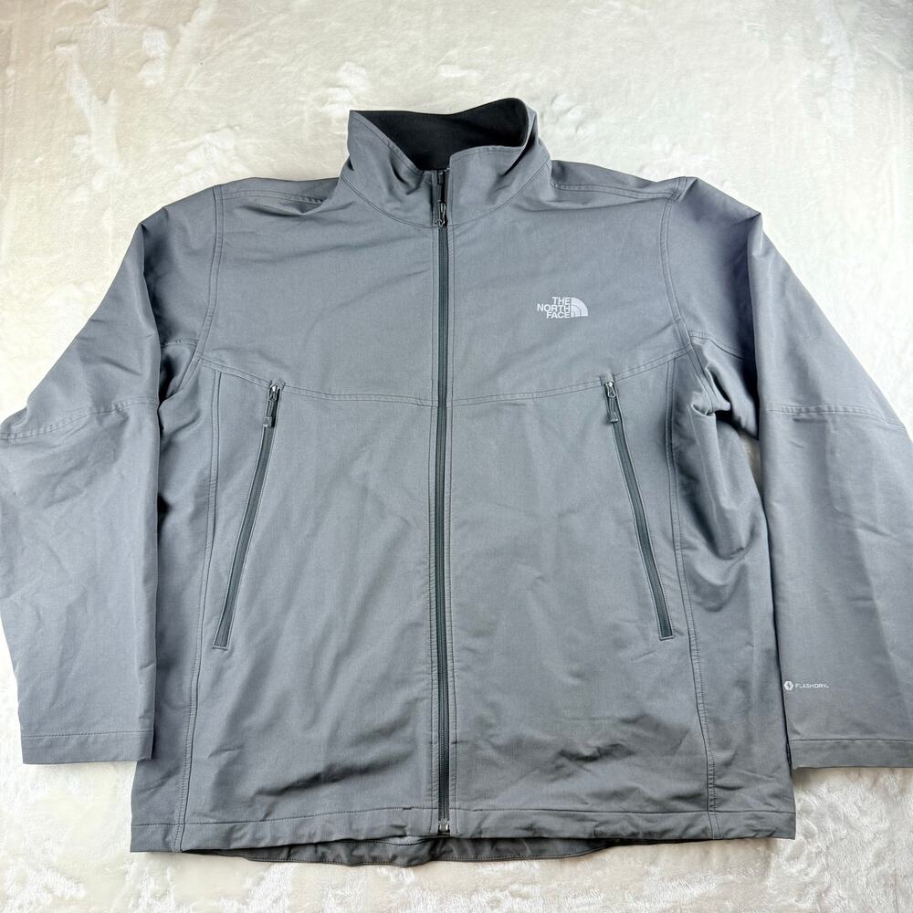 The North Face Jacket Men's XXL Flash Dry Full Zip Gray Softshell Activewear